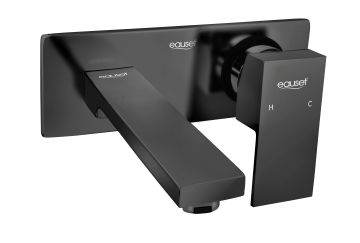 Wall Mounted Basin Mixer (Upper Trim + Handle) - Matt Black
