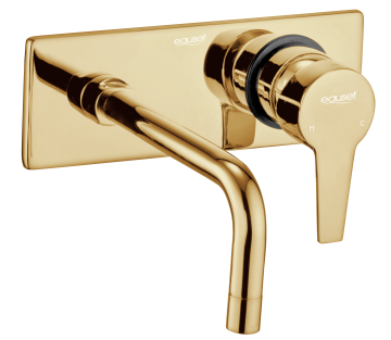 Wall Mounted Basin Mixer (Upper Trim + Handle) - Gold