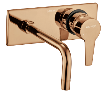 Wall Mounted Basin Mixer (Upper Trim + Handle) - Rose Gold