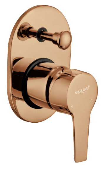 Concealed Diverter High Flow (Upper Trim + Handle) - Rose Gold