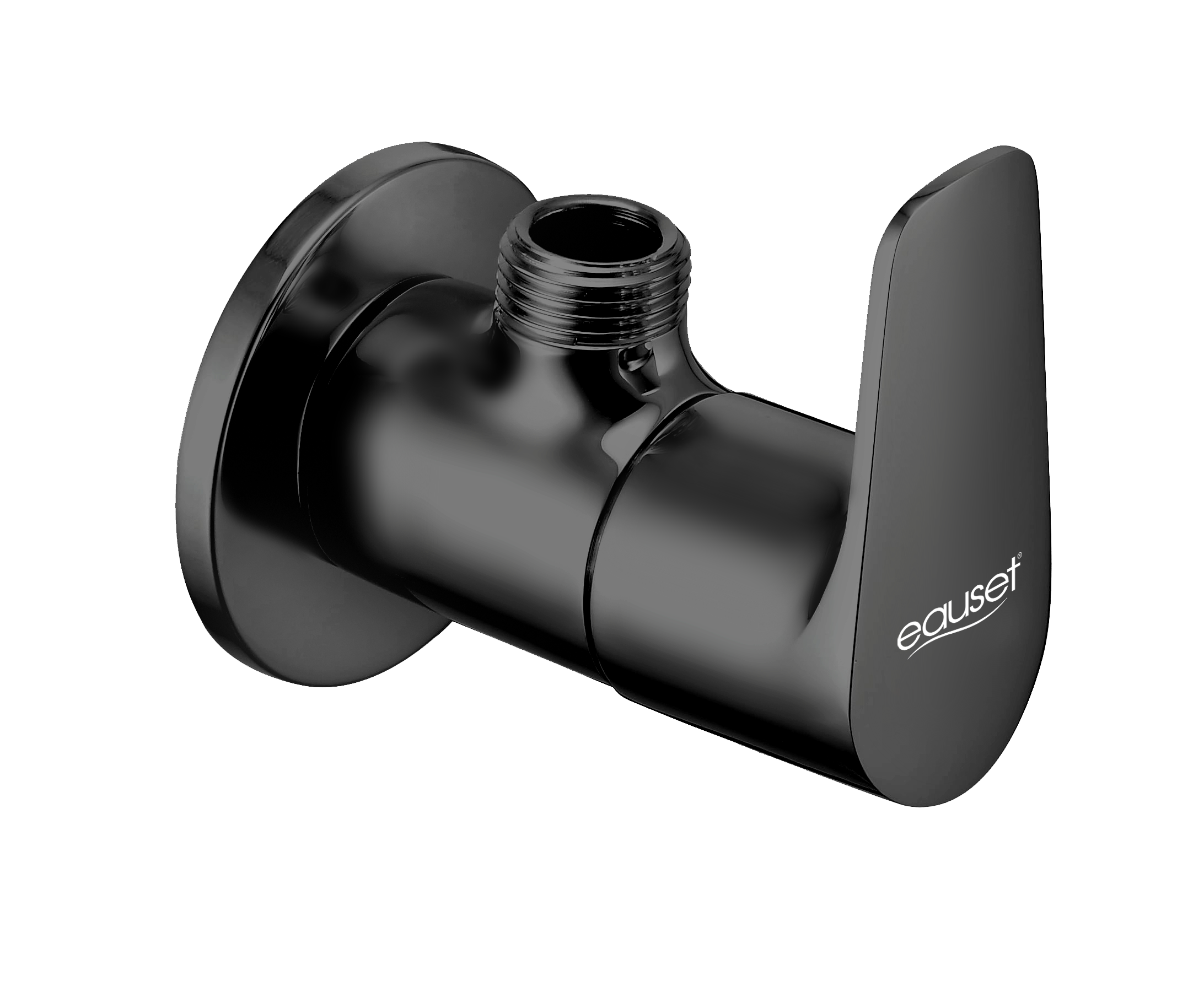 Angular Stop Cock with Wall Flange  - Matt Black