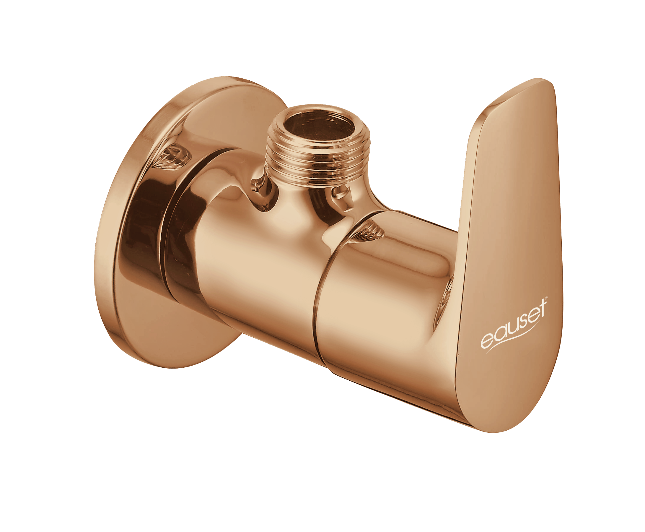 Angular Stop Cock with Wall Flange  - Rose Gold