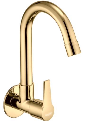 Sink Cock with Swinging Spout - Wall Mounted